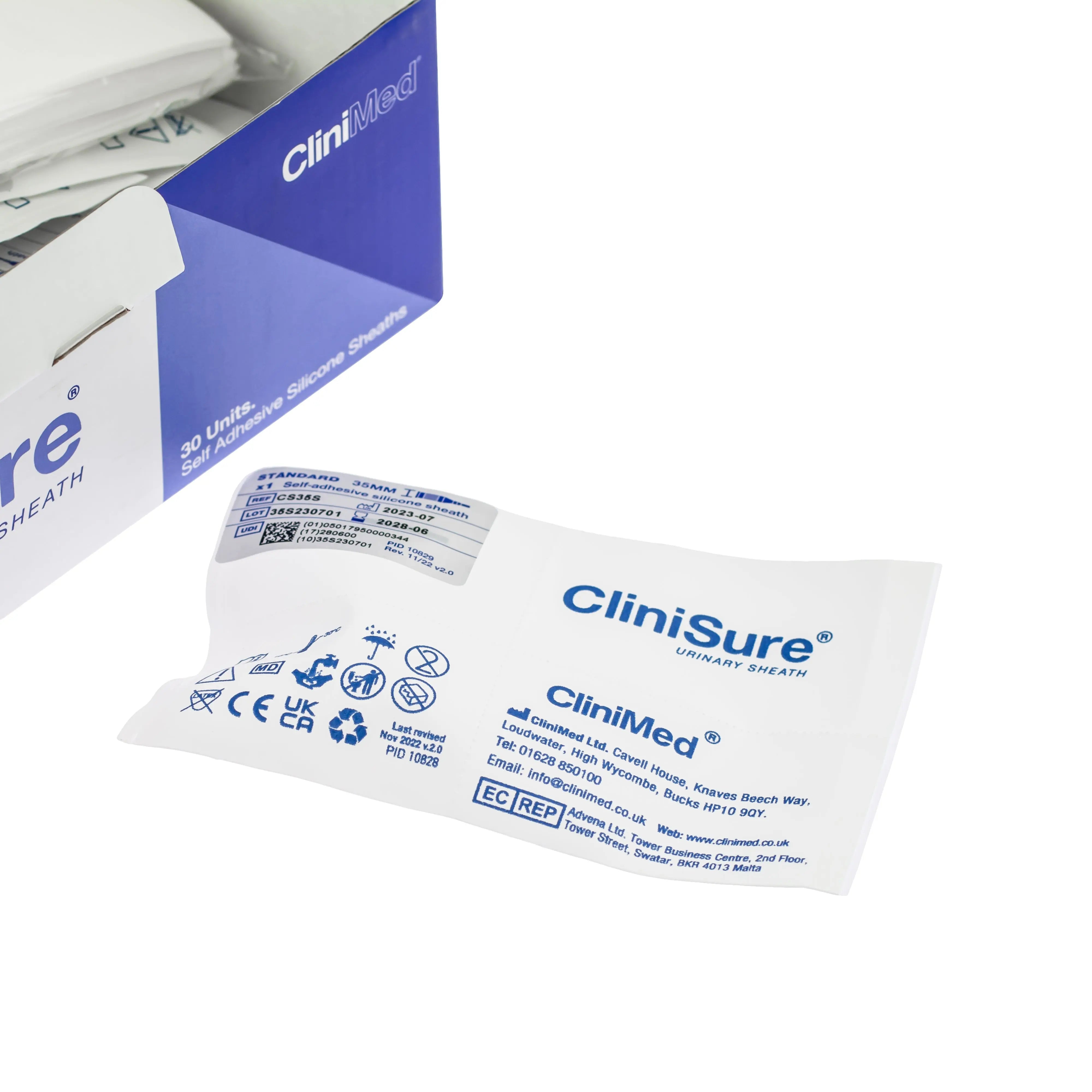 Clinisure Silicone Sheath - Self Adhesive External Catheter (x30)