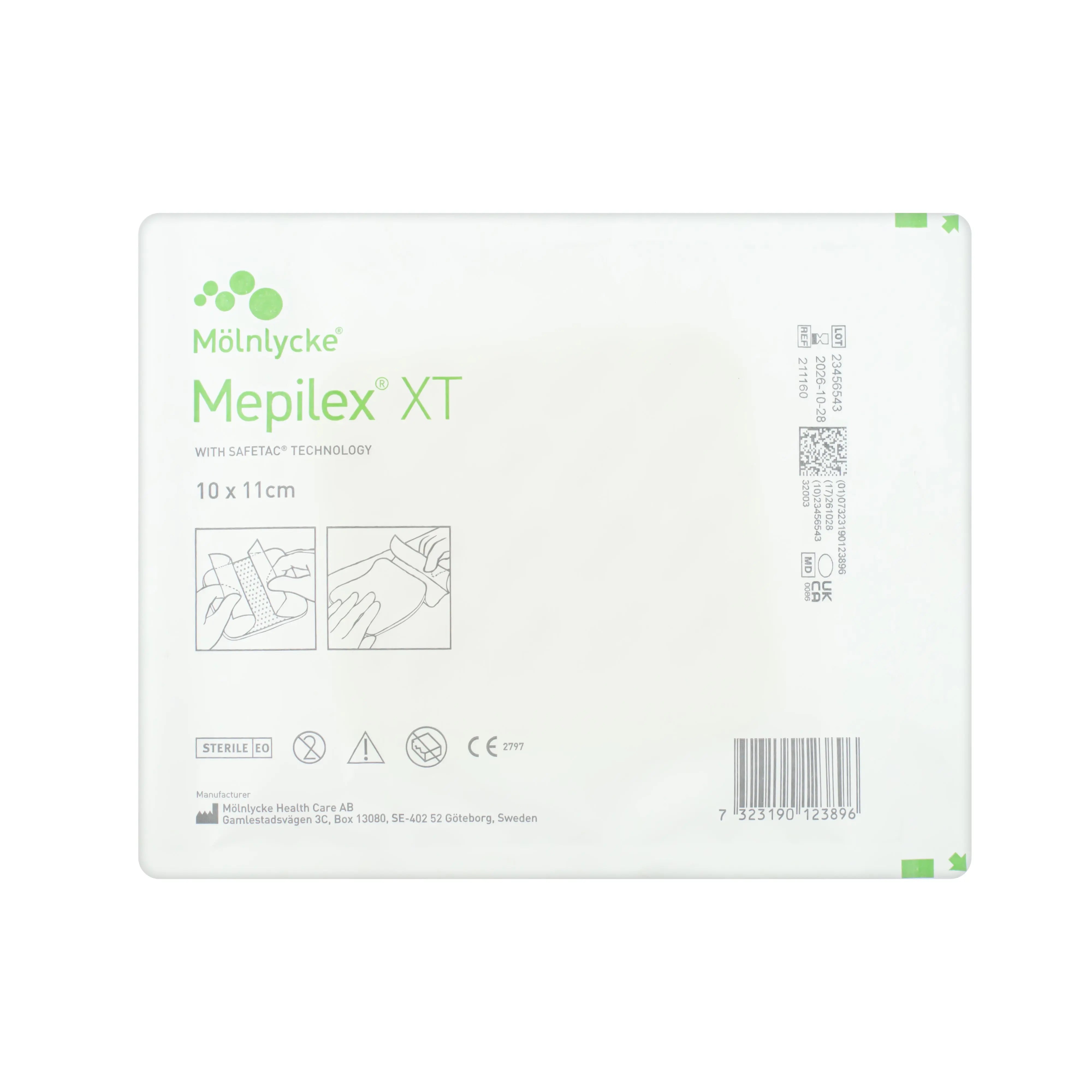 Mepilex XT Dressing - Soft Silicone Foam Dressing (10cm x 11cm) (x5)