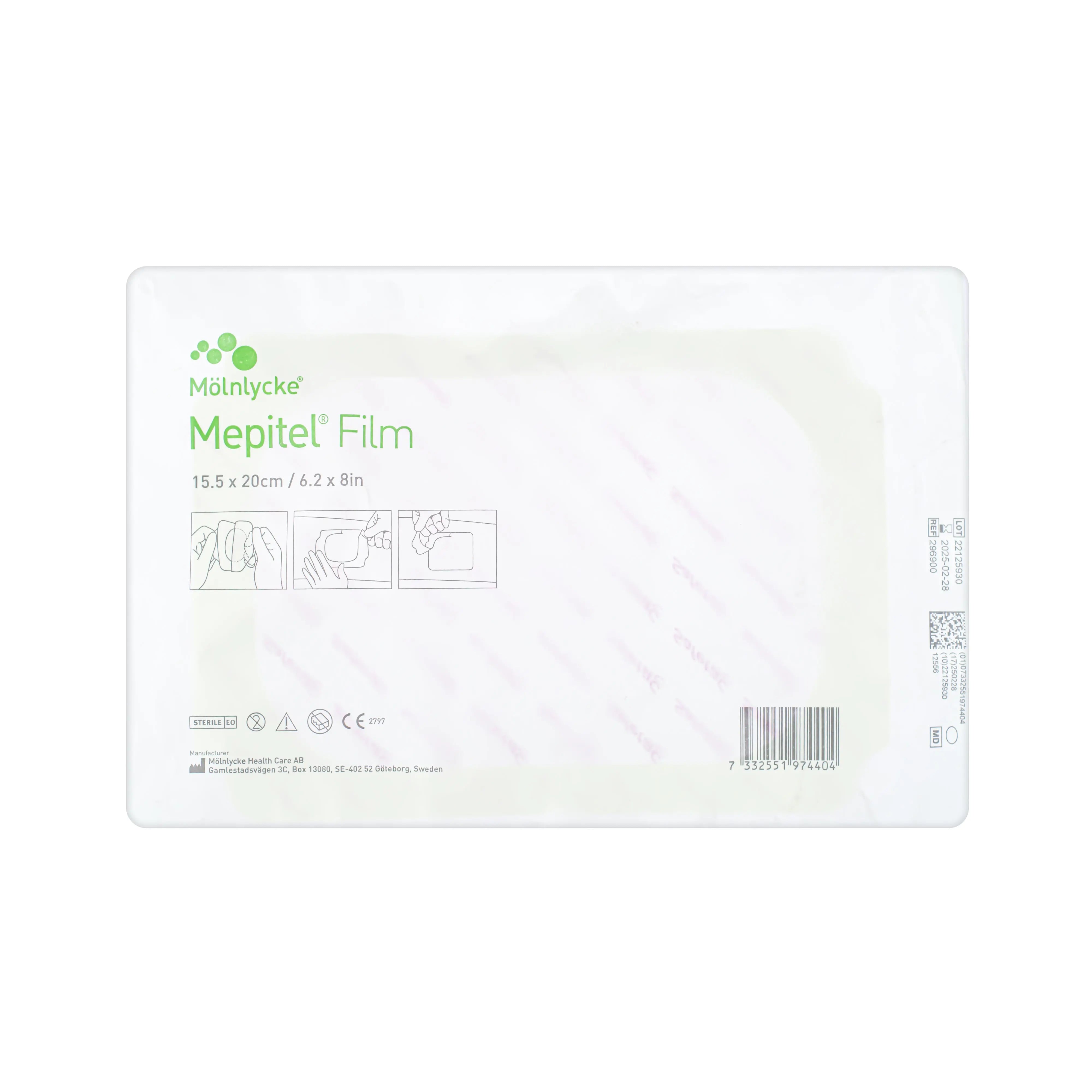 Mepitel Film Dressing - Transparent, Adhesive Breathable Soft Silicone Film Dressing (Multiple Sizes) (x10)