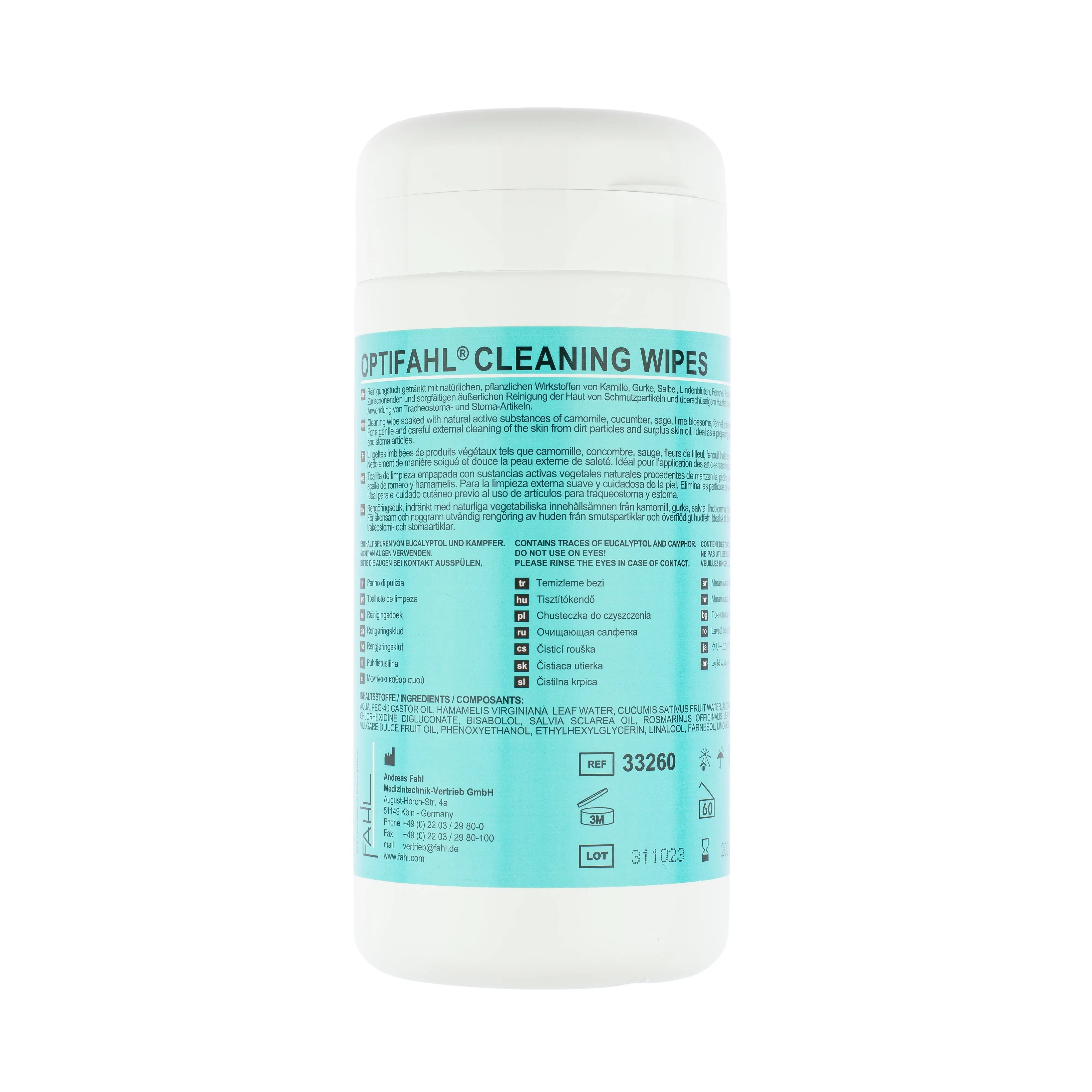 Optifahl Stoma Skin Cleansing Wipes - Container (x60)