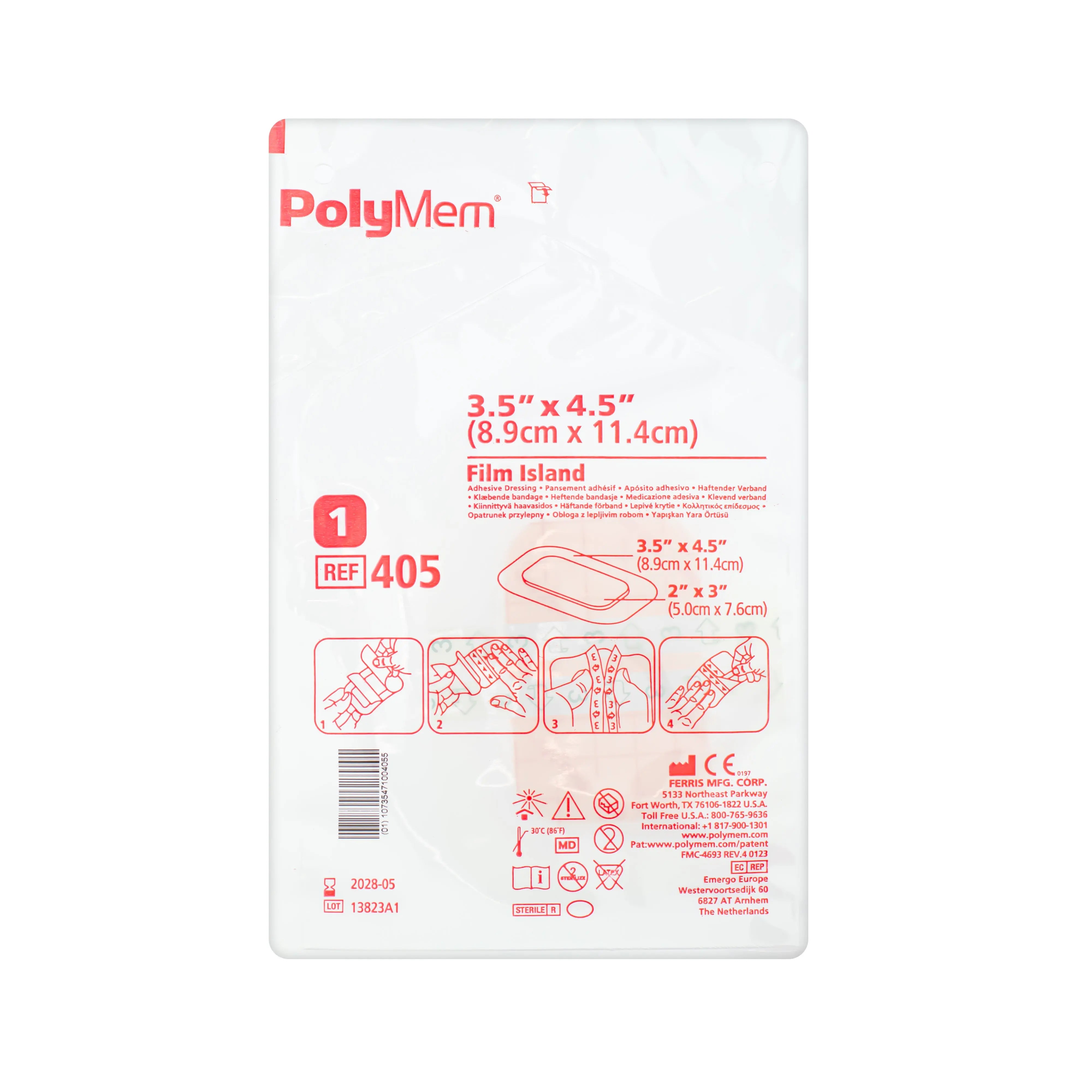 PolyMem Adhesive Polymeric Membrane Dressing (8.9cm x 11.4cm) (x15)