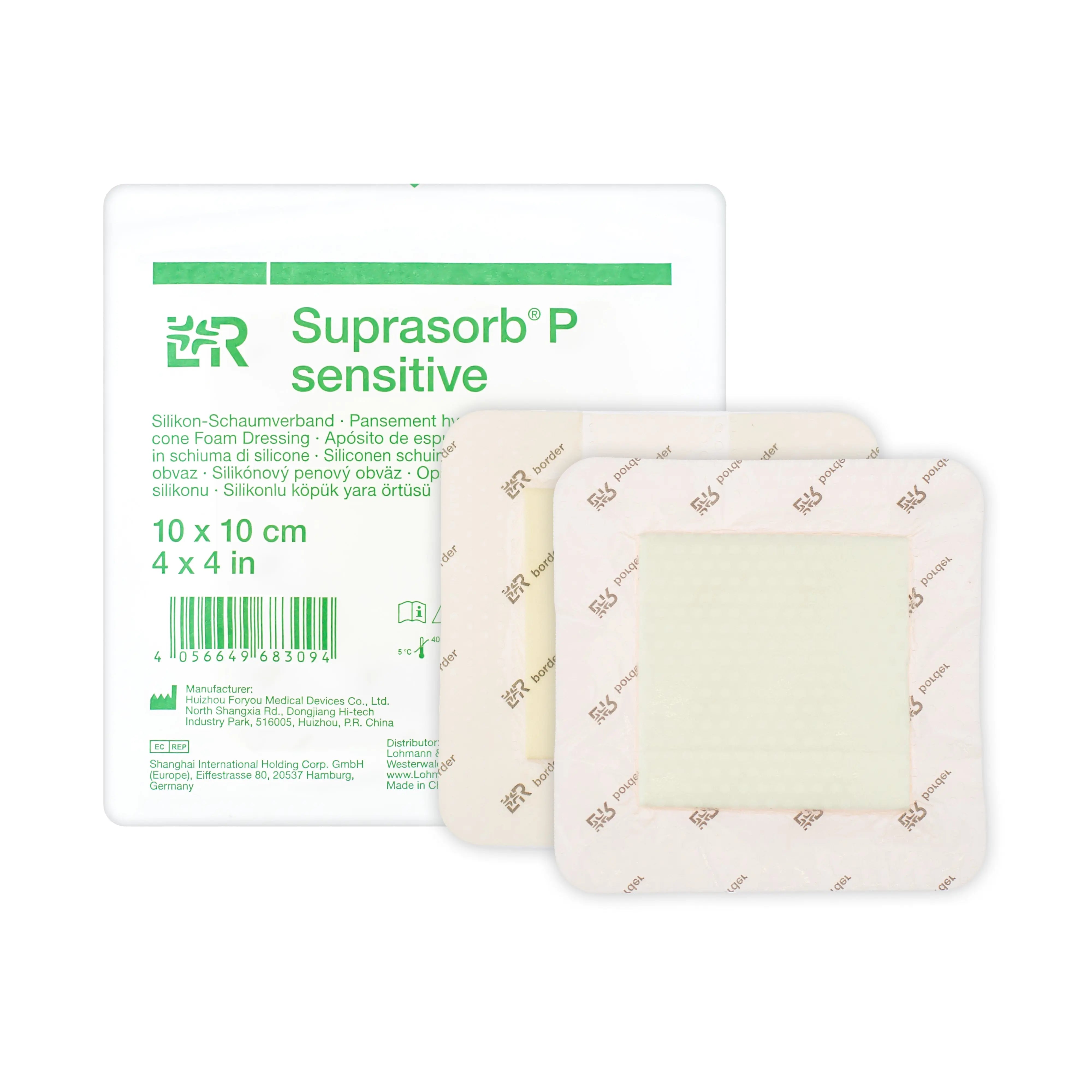 Suprasorb P Sensitive Border Dressing - Super-Absorbent Core Foam Dressing (Multiple Sizes) (x10)