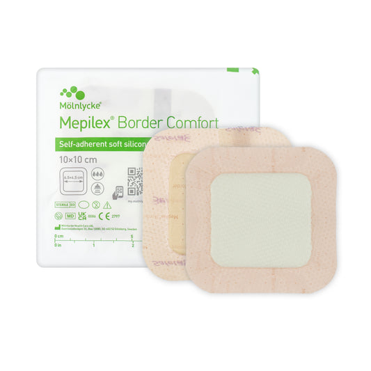 Mepilex Border Comfort Dressing - Self Adherent Soft Silicone Foam Dressing (Multiple Sizes) (x10)