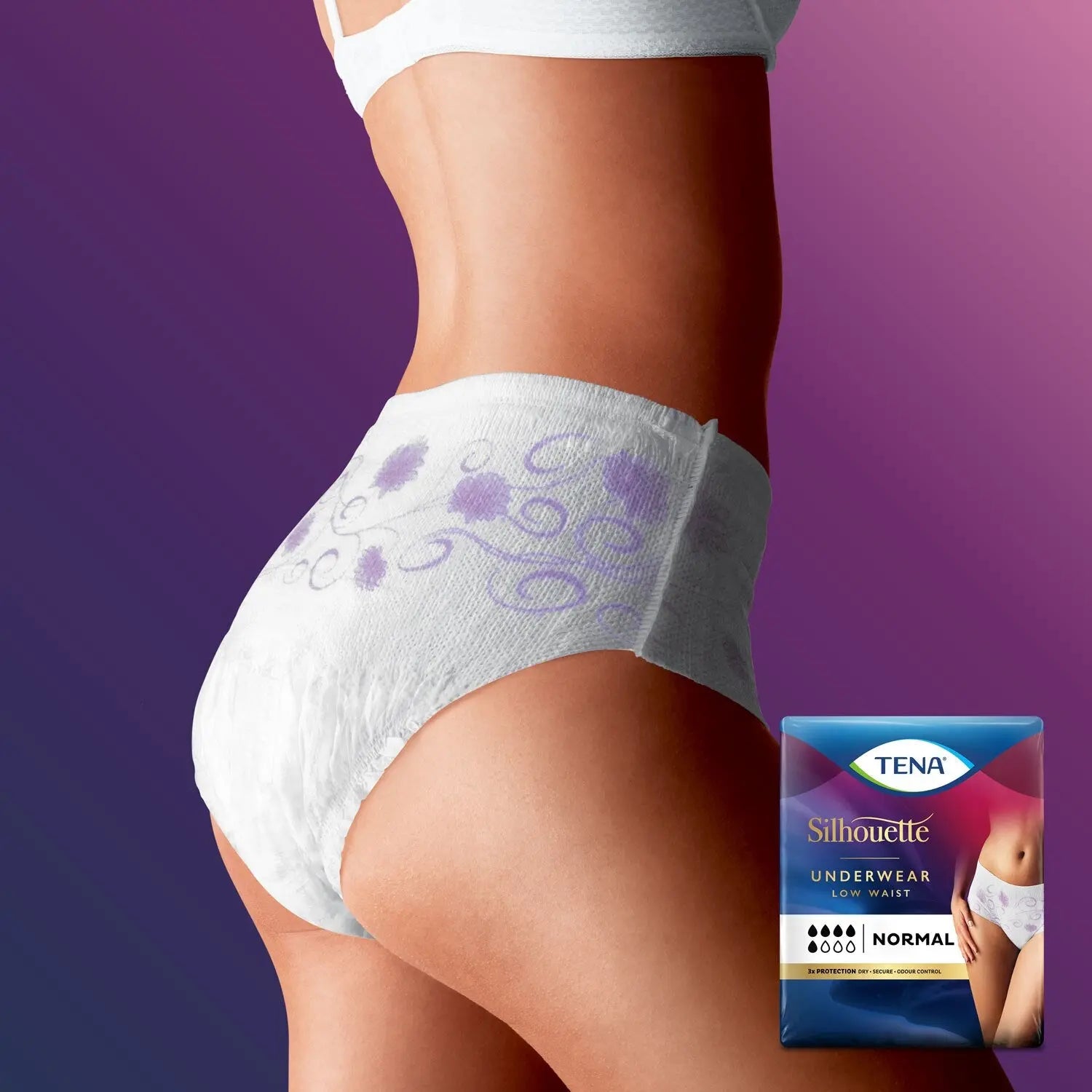 Tena Silhouette - Low Waist Incontinence Underwear (White)